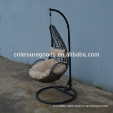 Outdoor patio hot sales PE rattan swing hanging chair